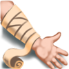 Illustration représentant le bras d’une personne entouré d’un bandage médical symbolisant le cataplasme
