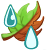Illustration représentant la feuille d’une plante dont une moitié est sèche et l’autre fraîche