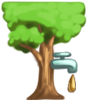 Illustration représentant un arbre avec un robinet symbolisant l’extraction de sa sève